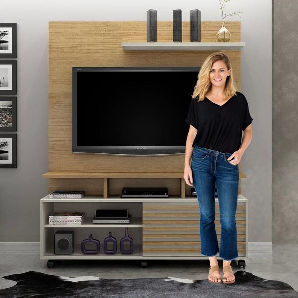 Imagem de Estante Home Para Tv Até 60 Polegadas 1 Porta Star Valdemóveis - Cinamomo/off White