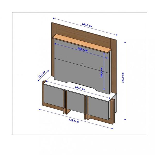 Imagem de Estante Home Para TV Até 60 Polegadas 3 Portas Orlando Bechara