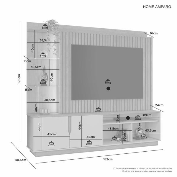 Imagem de Estante Home para TV até 60 Polegadas Amparo Candian - JCM Movelaria Movelaria