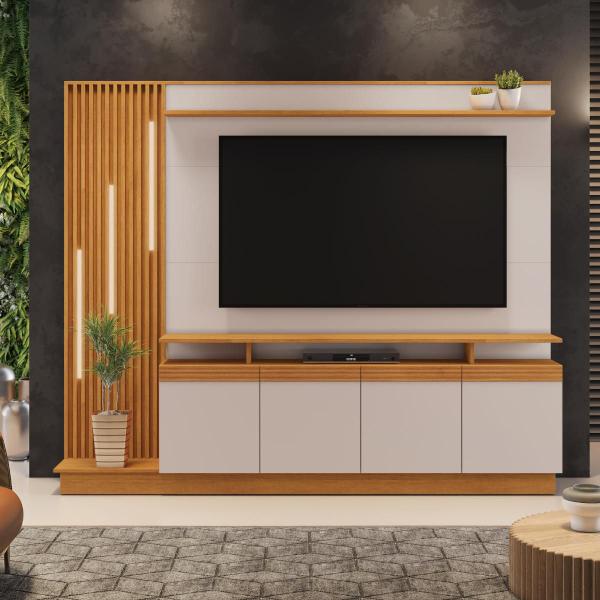 Imagem de Estante Home Para TV Até 65" Absoluto JCM Cinamomo/Off-White