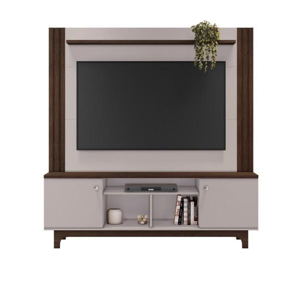 Imagem de Estante Home para TV até 65" Balsamo JCM Cafe c/ Off/White