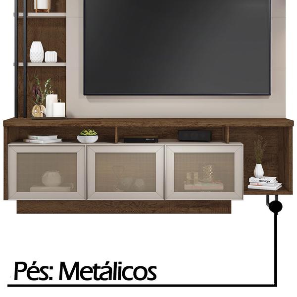 Imagem de Estante Home para TV até 65 Polegadas Equilíbrio JCM Movelaria Cacau/Off White