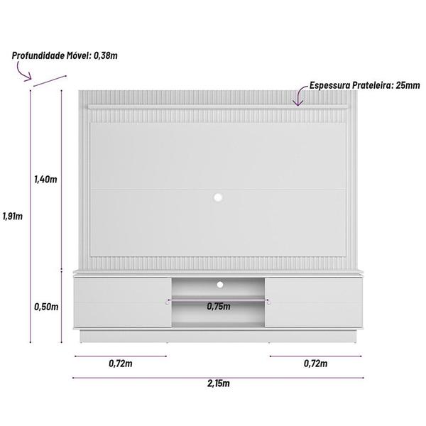 Imagem de Estante Home para TV até 75 Polegadas 2 Portas Guararapes Linea Brasil