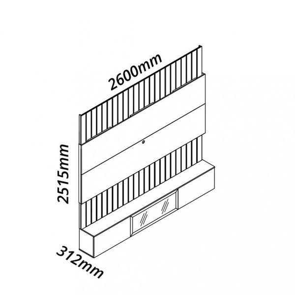 Imagem de Estante Home para TV até 85 Polegadas 3 Portas LED Reflecta 260cm Soberano Gelius