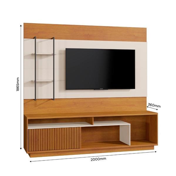 Imagem de Estante Home para TV Granada MDF e MDP Naturalle e Off White