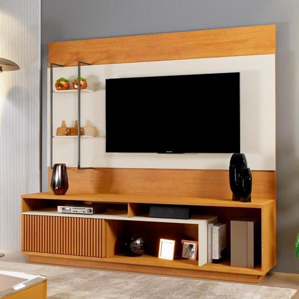 Imagem de Estante Home para TV Granada MDF e MDP Naturalle e Off White