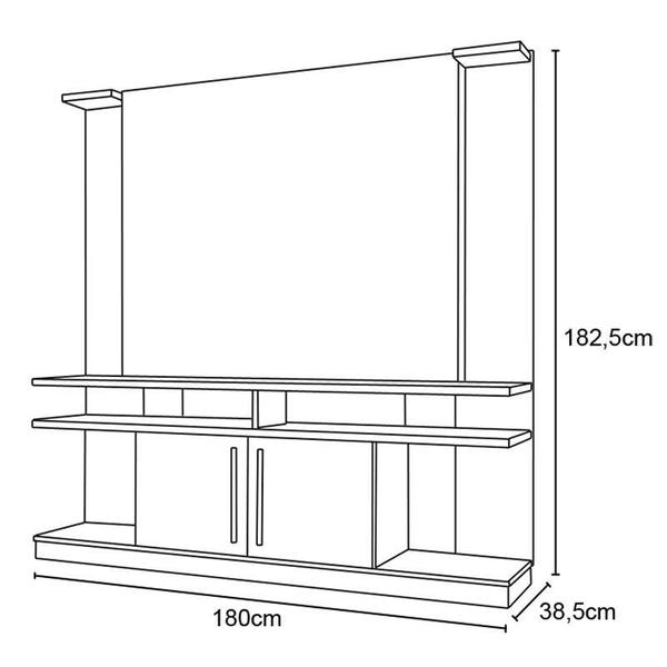 Imagem de Estante Home para TV York com LED 2 Portas Cinamomo/Titanium - Bechara