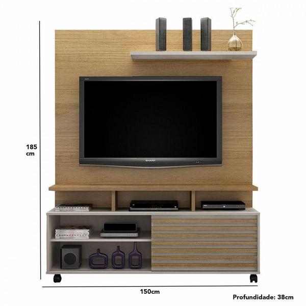 Imagem de Estante Home Star Para Tv De 60 Polegadas Cinamomo Com Off White Valdemoveis Cinamomo Com Off White