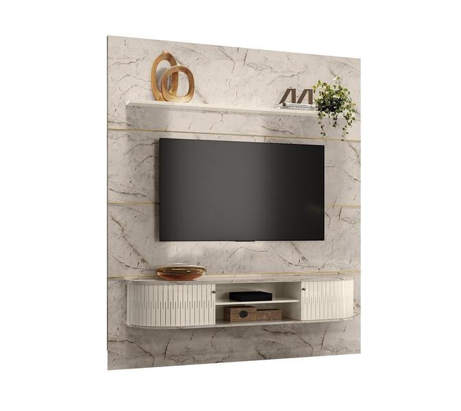 Imagem de Estante Home Suspenso Bugatti para TV até 75'' Calacata Off White Madetec 