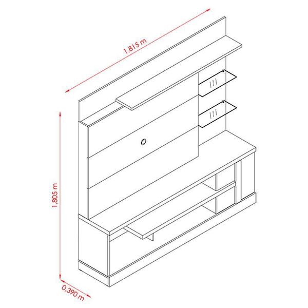 Imagem de Estante Home Theater Alan Calacata Off White  Madetec 