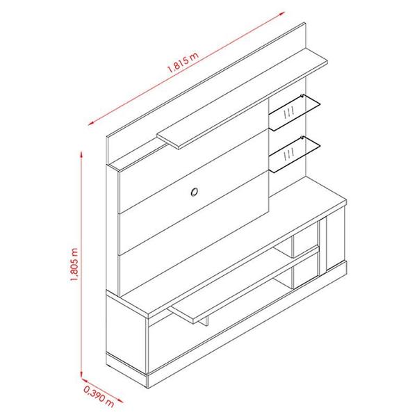 Imagem de Estante Home Theater Alan Cinamomo Off White  Madetec 