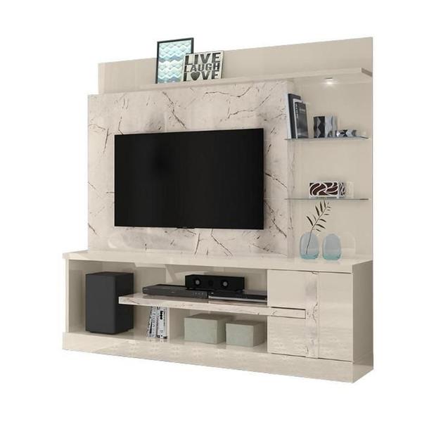 Imagem de Estante Home Theater Alan Para Tv 55 Polegadas Calacata / Off White - Madetec