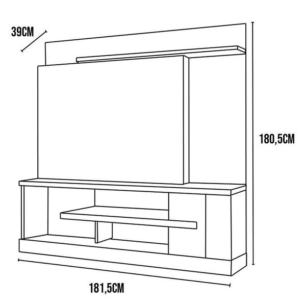 Imagem de Estante Home Theater Alan Para Tv 55 Polegadas Calacata / Off White - Madetec