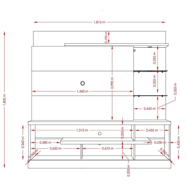 Imagem de Estante Home Theater Alan Para TV até 55 Polegadas Naturale Off White - Madetec