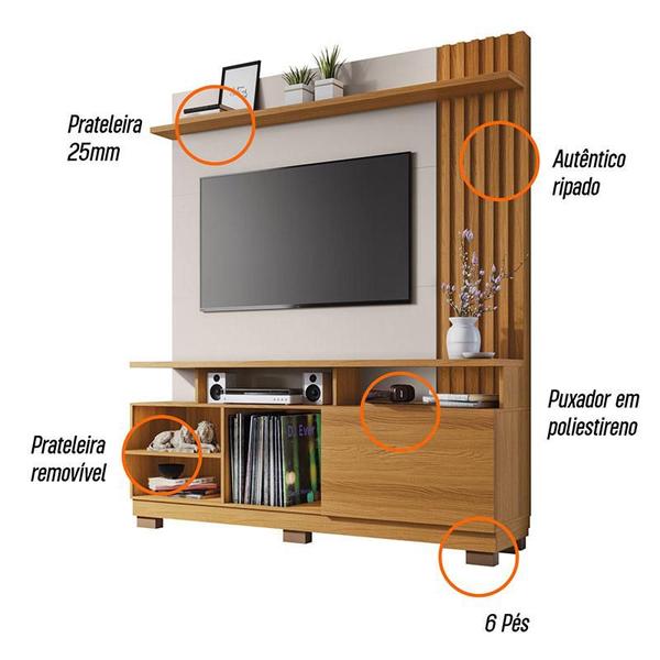 Imagem de Estante Home Theater Ambiente Artheo Cinamomo Off White - HB Móveis