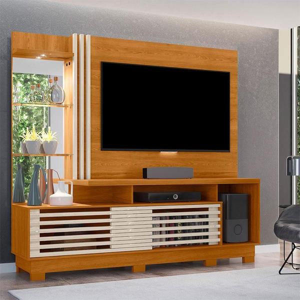 Imagem de Estante Home Theater Ambiente Frizz Plus com Pés Cinamomo Off White - Madetec