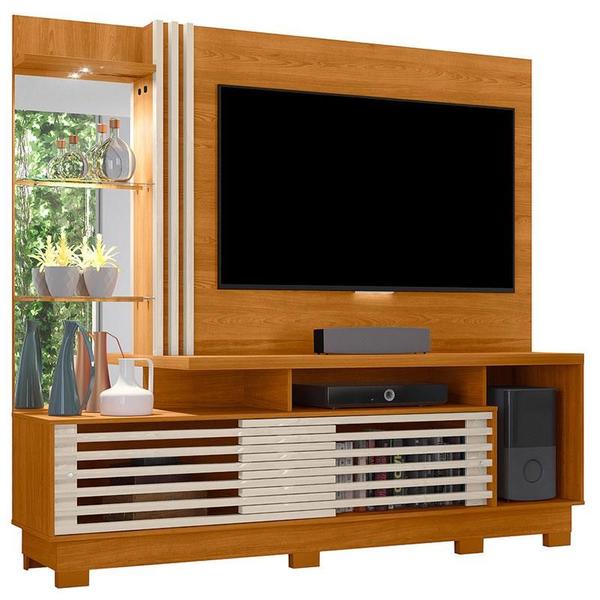 Imagem de Estante Home Theater Ambiente Frizz Plus com Pés Cinamomo Off White - Madetec