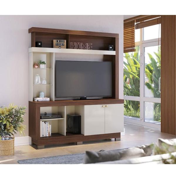 Imagem de Estante Home Theater Ambiente Valença Nogueira Real Off White  Colibri