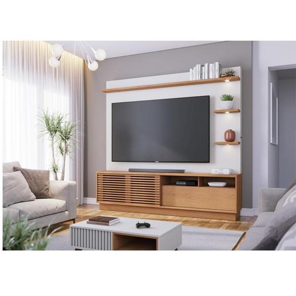 Imagem de Estante Home Theater Campeche Freijó Off White Matte - Colibri