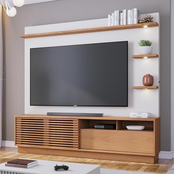 Imagem de Estante Home Theater Campeche Freijó/Off White Matte para TV de 70” - Colibri