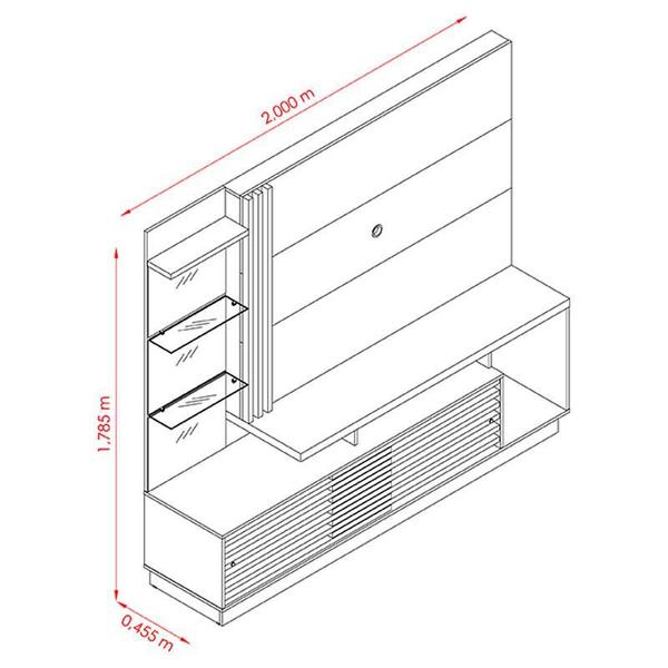 Imagem de Estante Home Theater com Aparador e Mesa de Centro Frizz Plus Calacata Off White  Madetec