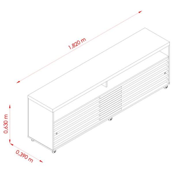 Imagem de Estante Home Theater com Bancada e Aparador Frizz Prestige Cinamomo Off White  Madetec