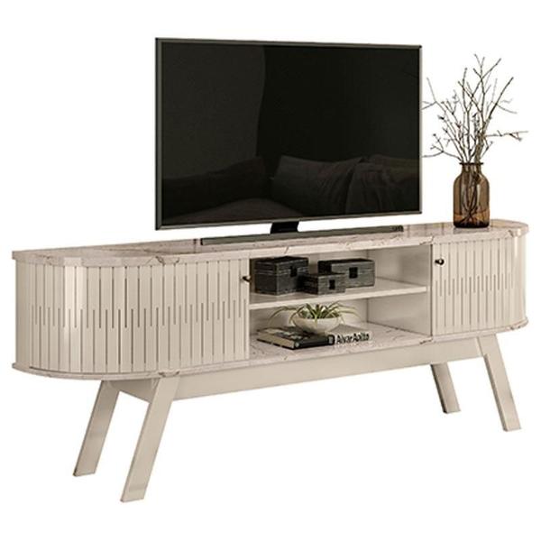 Imagem de Estante Home Theater com Bancada Laguna Calacata Off White  Madetec