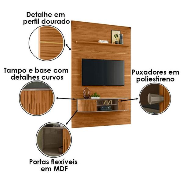 Imagem de Estante Home Theater com Bancada Suspensa Monte Carlo Fendi Naturale  Madetec