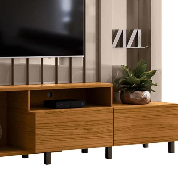 Imagem de Estante Home Theater com LED Le Mans 2,40 m cor Fendi Naturale - Madetec