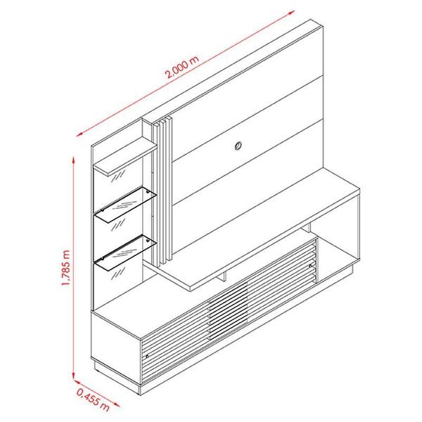 Imagem de Estante Home Theater com Mesa de Centro Frizz Plus Fendi Naturale  Madetec