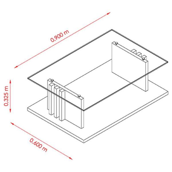 Imagem de Estante Home Theater com Pés e Aparador com Mesa de Centro Frizz Plus Calacata Off White  Madetec