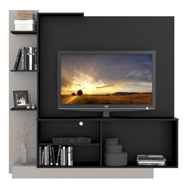 Imagem de Estante Home Theater com Suporte para TV até 55'' Denver Multimóveis Preto/Lacca Fumê