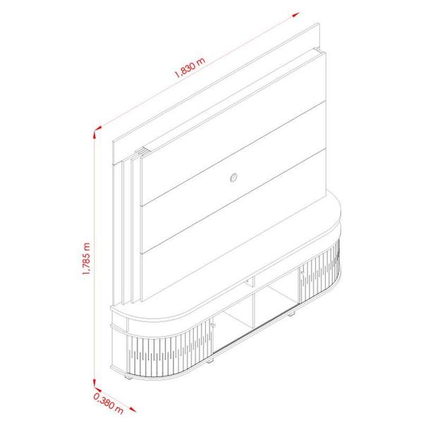 Imagem de Estante Home Theater Daytona com Mesa de Centro Indianápolis Cumaru Opala  Madetec