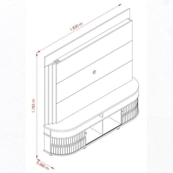 Imagem de Estante Home Theater Daytona TV 65 Polegadas Cor Calacata Off White - Madetec