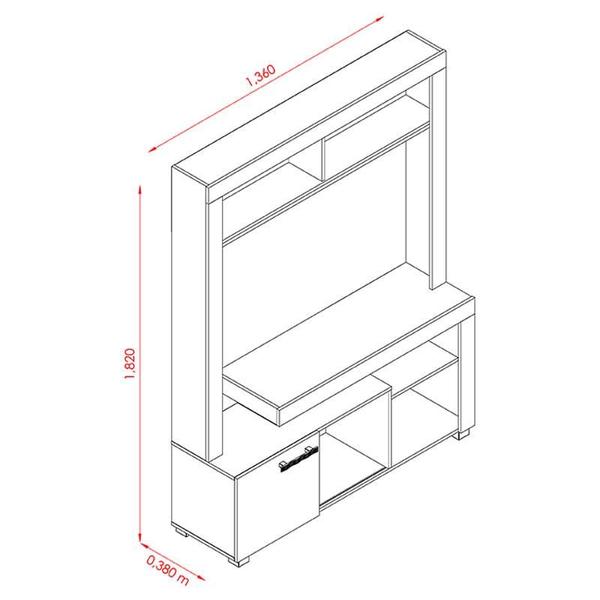 Imagem de Estante Home Theater Flávia Cinamomo Off White  Madetec 