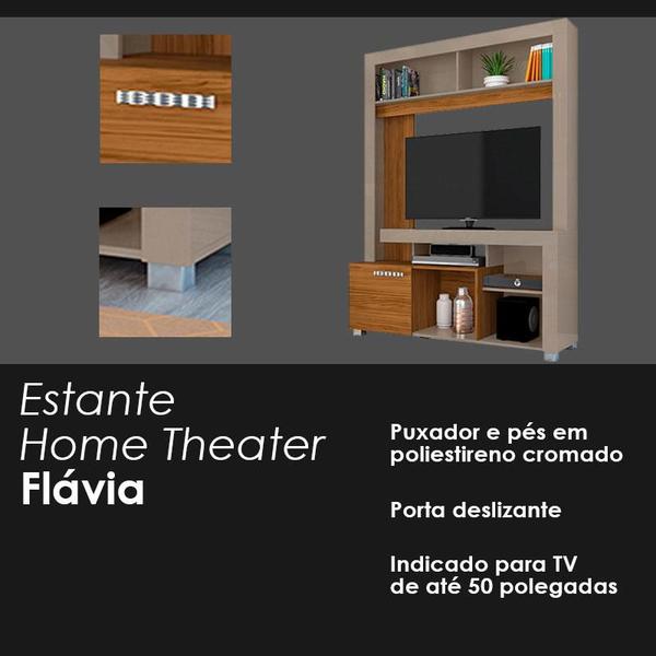 Imagem de Estante Home Theater Flávia Fendi Naturale  Madetec 