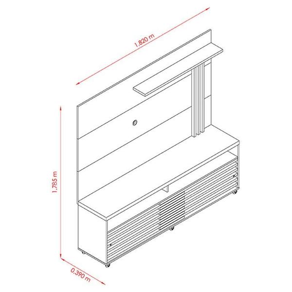 Imagem de Estante Home Theater Frizz Cinamomo Off White  Madetec