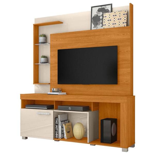 Imagem de Estante Home Theater Ícaro com Aparador Frizz Cinamomo Off White - Madetec