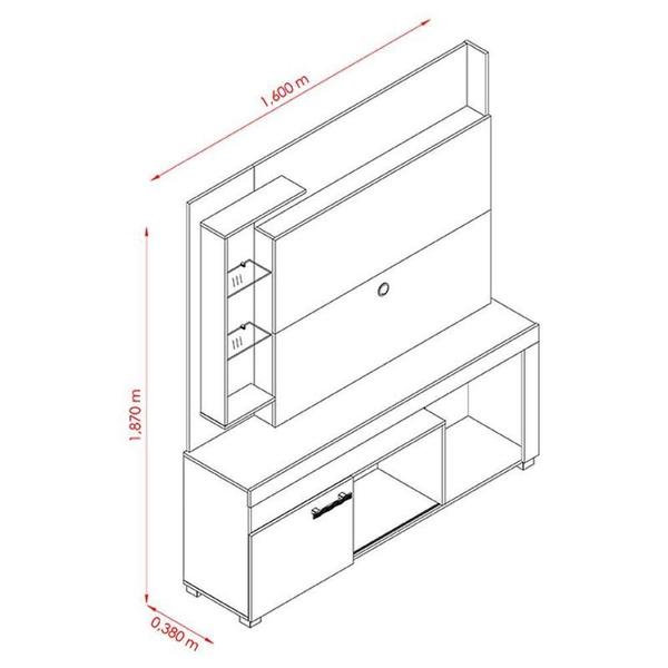 Imagem de Estante Home Theater ícaro Fendi Naturale - Madetec