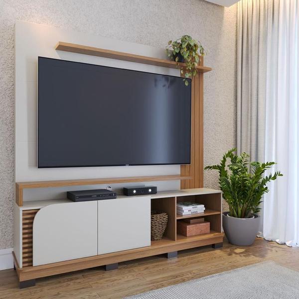 Imagem de Estante Home Theater Jurerê 1.8 Off White Matte Freijó  Colibri