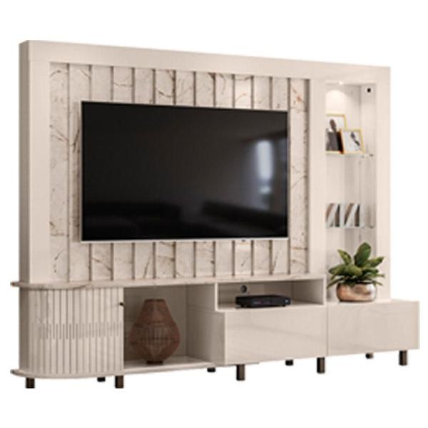 Imagem de Estante Home Theater Le Mans Calacata Off White  Madetec