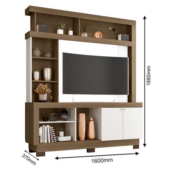 Imagem de Estante Home Theater Mali Carvalho Oak Off White - Móveis Leão