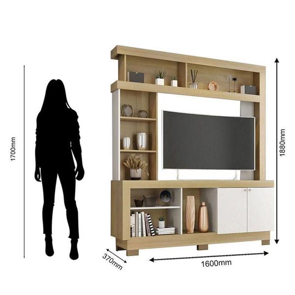 Imagem de Estante Home Theater Mali Nature Off White - Móveis Leão