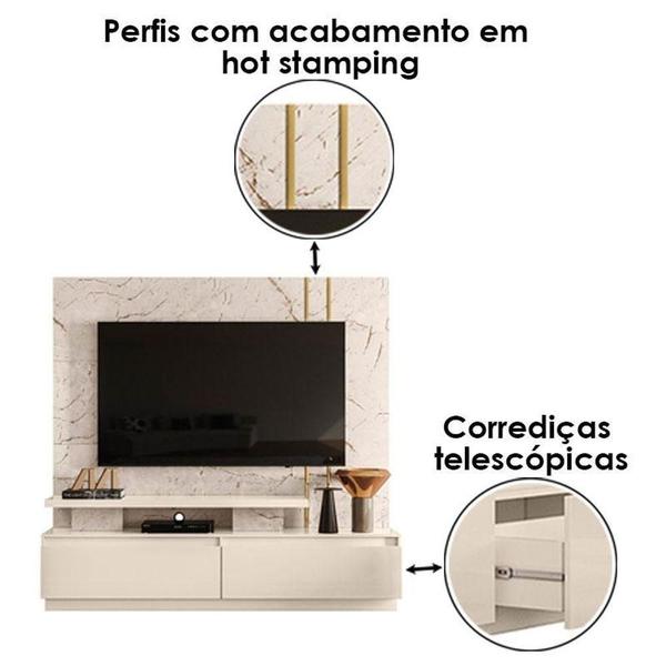 Imagem de Estante Home Theater New Apolo Calacata Off White - Madetec