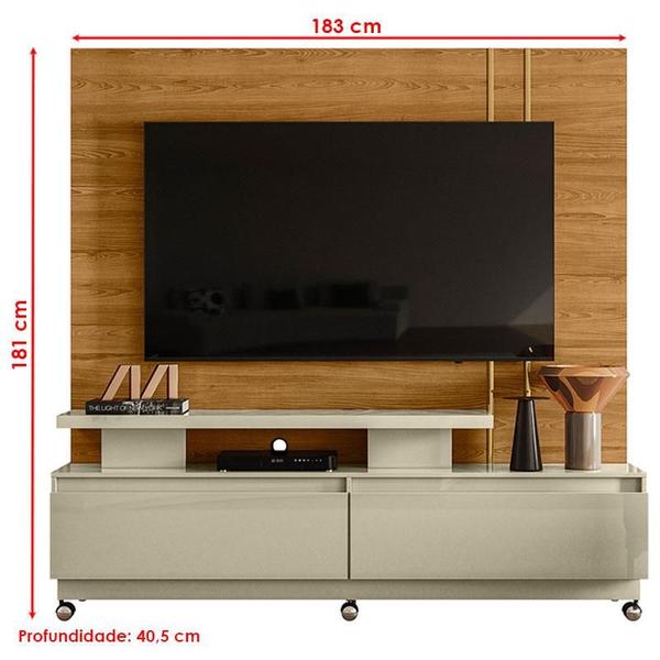 Imagem de Estante Home Theater New Apolo com Rodízios Cumaru Opala  Madetec