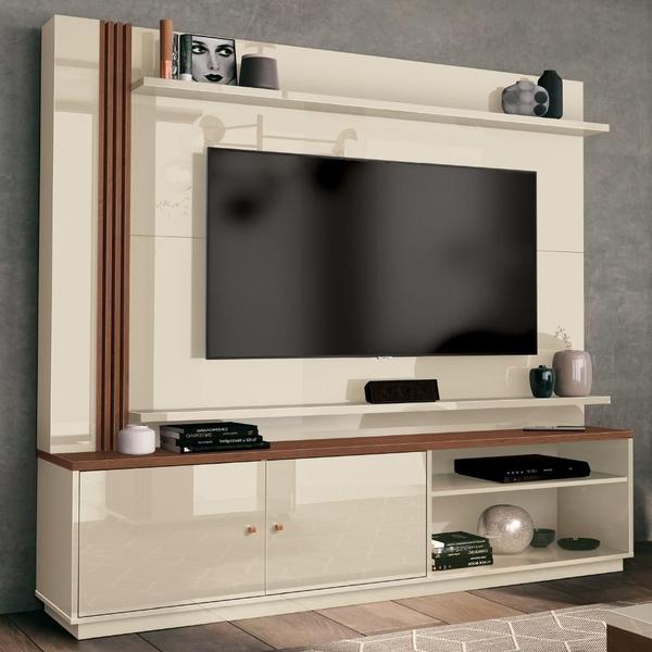 Imagem de Estante Home Theater Para Tv Até 65 Polegadas 1,8m Royale Off White/Naturale