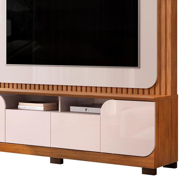 Imagem de Estante Home Theater Ripado Para TV 65 Pol Blog D05 Freijó Off White - Lyam Decor