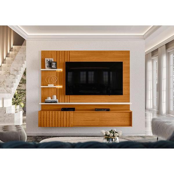 Imagem de Estante Home Theater Suspenso Atena Cinamomo Off White  Madetec