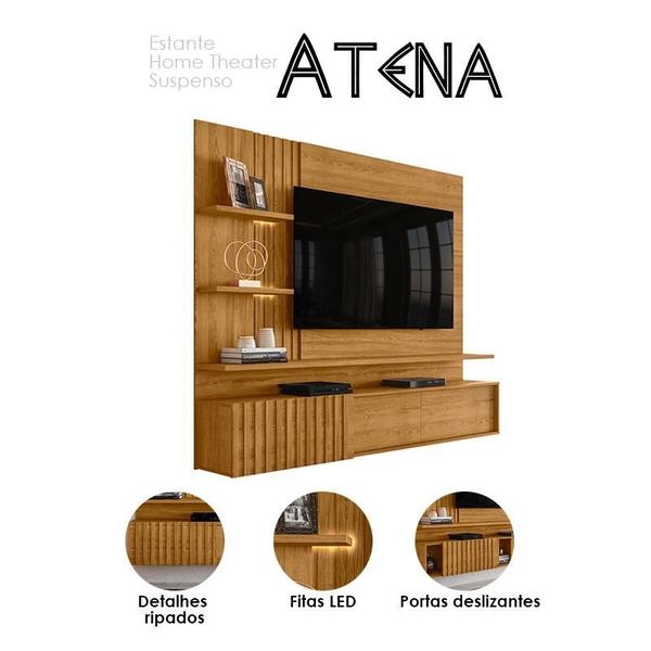 Imagem de Estante Home Theater Suspenso Atena com Aparador Estoril Cumaru Opala  Madetec