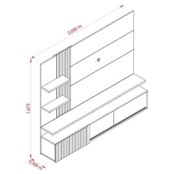 Imagem de Estante Home Theater Suspenso Atena Fendi Naturale  Madetec